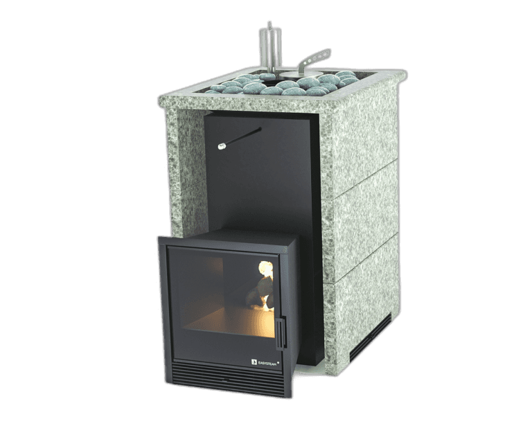 Anapa stove in a three-sided casing with an open top
