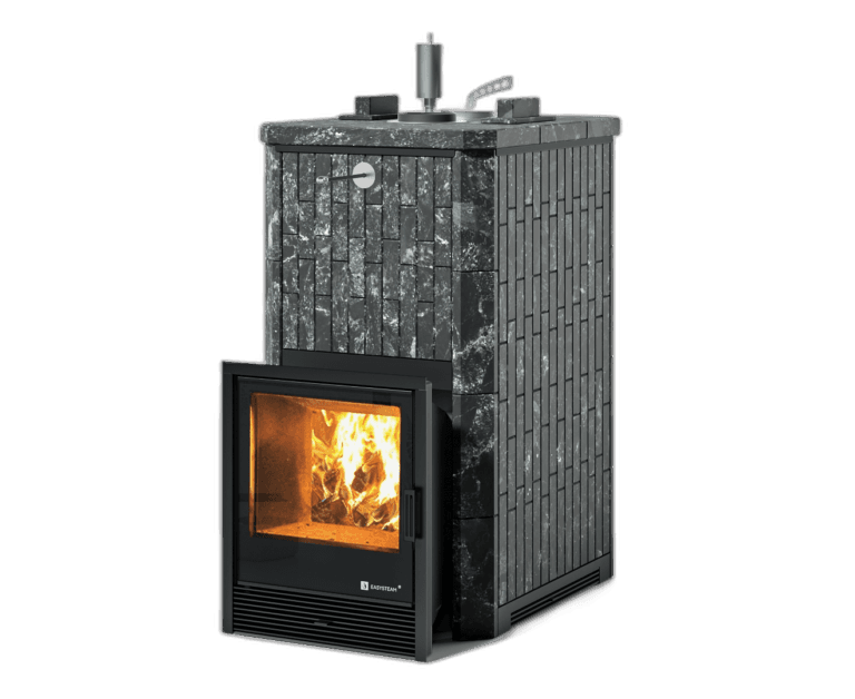 Sochi stove in a complete protective enclosure with closed roof